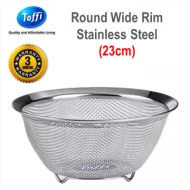 [TOFFI] 23cm Strainer Stainless Steel Round Wide Rim (K8523)
