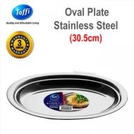 [TOFFI] 30cm Oval Plate Stainless Steel  Steam Fish  Seafood Plate (K8030)