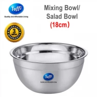 [TOFFI] 18cm Extra Deep Mixing Bowl  Salad Bowl Stainless Steel (K5418)