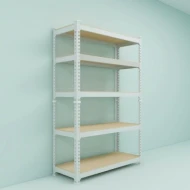 2-IN-1 Storage Rack 5 Level Wood Shelves 1800 H x 900L x 300 D (White)