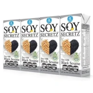 Dutch Mill Soy SECRETZ UHT SOY MILK WITH BLACK SESAME 4 x 180ml Drink