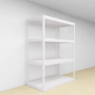 Warehouse Boltless Storage Rack 4 Level Metal Shelves 2400 H x 1200L x 600 D (White)