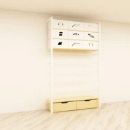 Stylish Retail Display Minirack Wall Unit 2000 H x 1200L x 400 D (White)