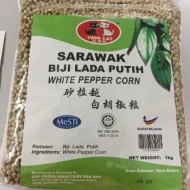 TWIN CAT SARAWAK WHITE PEPPER CORN 1KG