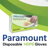 500 pcs Paramount Disposable HDPE Plastic Glove   Sarung Tangan Plastik 500 keping   Free Size   Strong and Durable