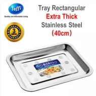 [TOFFI] 40cm Extra Thick Rectangular Tray Stainless Steel(K0840)
