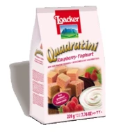 LOACKER Quadratini Raspberry Yogurt 220gm Pack (18 Units Per Carton)