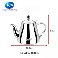 [TOFFI] 1.5L Coffee  Tea Pot with Strainer Stainless Steel  Tehko Bekas Kopi  Teh + Penapis- Hotel Standard (B8815)