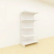 Classic Retail Display Shelves End Unit 2100 H x 900L x 495 D (White)