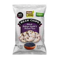 RICEUP - POPPED BROWN RICE CHIPS with BLACK BELUGA LENTIL 60g (24 Units Per Carton)
