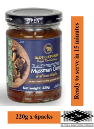 BLUE ELEPHANT MASSAMAN CURRY PASTE 220G X 6