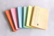 Assorted Colours Lion File Economical (300gsm) Manila Files with Plastic Flats (150 Units Per Carton)